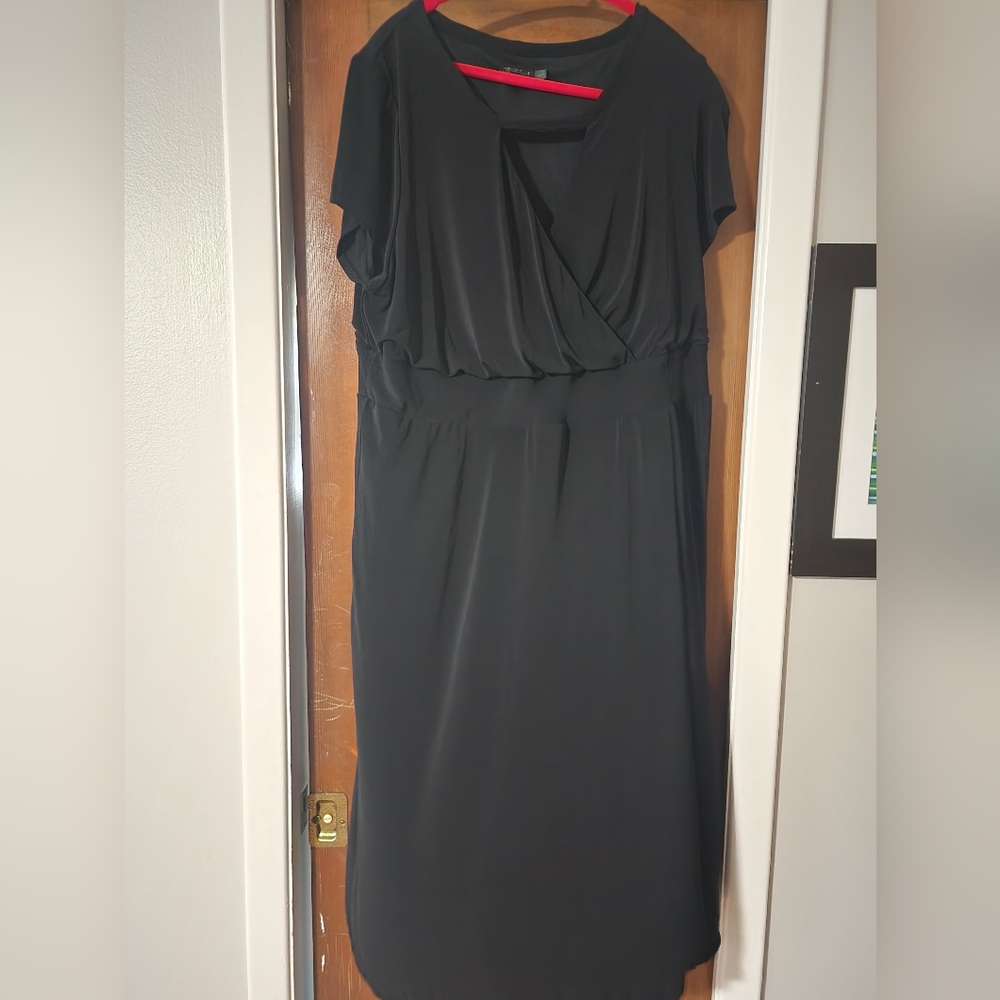 Igigi Black Midi Dress with Silky Sheen